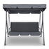 3 Seater Garden Swing Chair Canopy Shade Outdoor Seating Grey